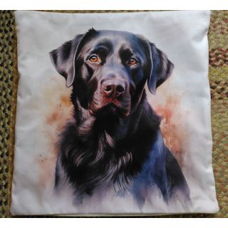 Black labrador cushion cover