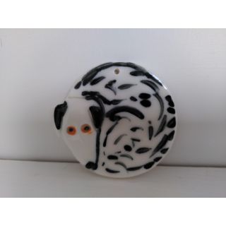Curled up whippet decoration
