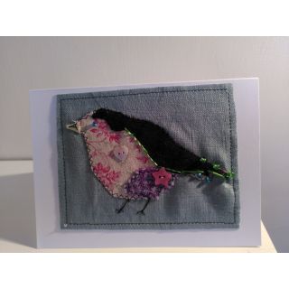 Fabric bird card