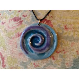 Spiral porcelain pendant